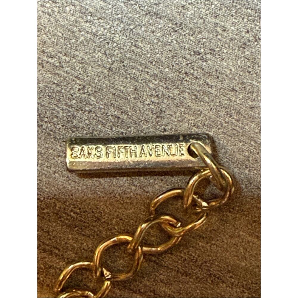 Vintage Saks Fifth Avenue Statement necklace #946 gold tone rings - Picture 9 of 11